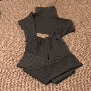 2 piece crop top and high waist pants